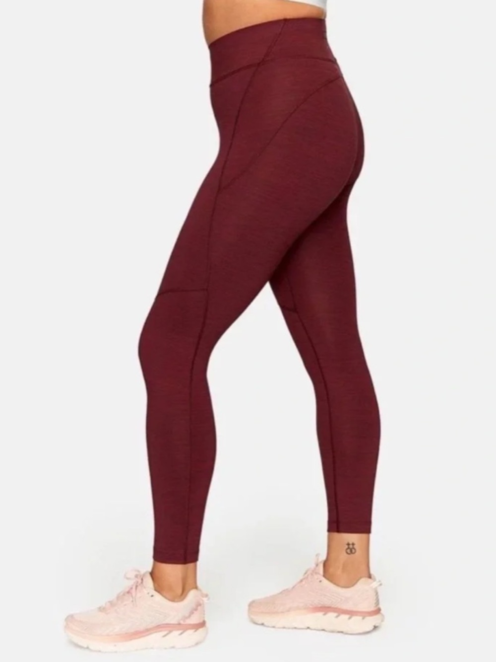 Outdoor Voices Burgundy Heather Print TechSweat 7/8 Leggings